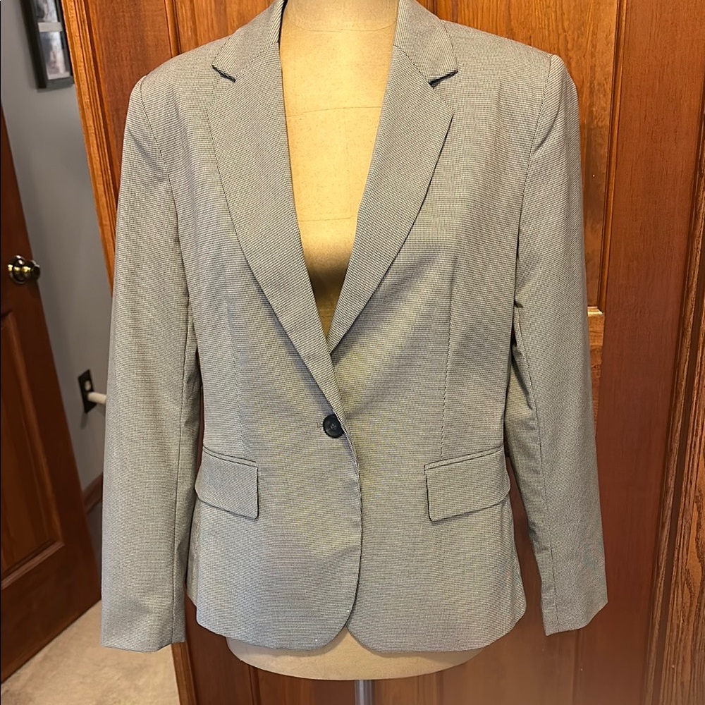 Zara Gray Blazer Structured Suit Jacket